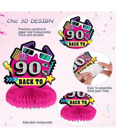 9 Pieces 90's Retro Party Supplies Kit 90's Retro Honeycomb Centerpieces Back to 90s Party Table Centerpieces Table Toppers 9...