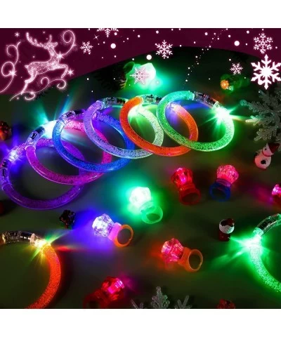 150 Pcs LED Light Up Toys Finger Lights Rings Flash Bracelets Glow in The Dark Party Supplies Valentines Flash Ring Glow Brac...