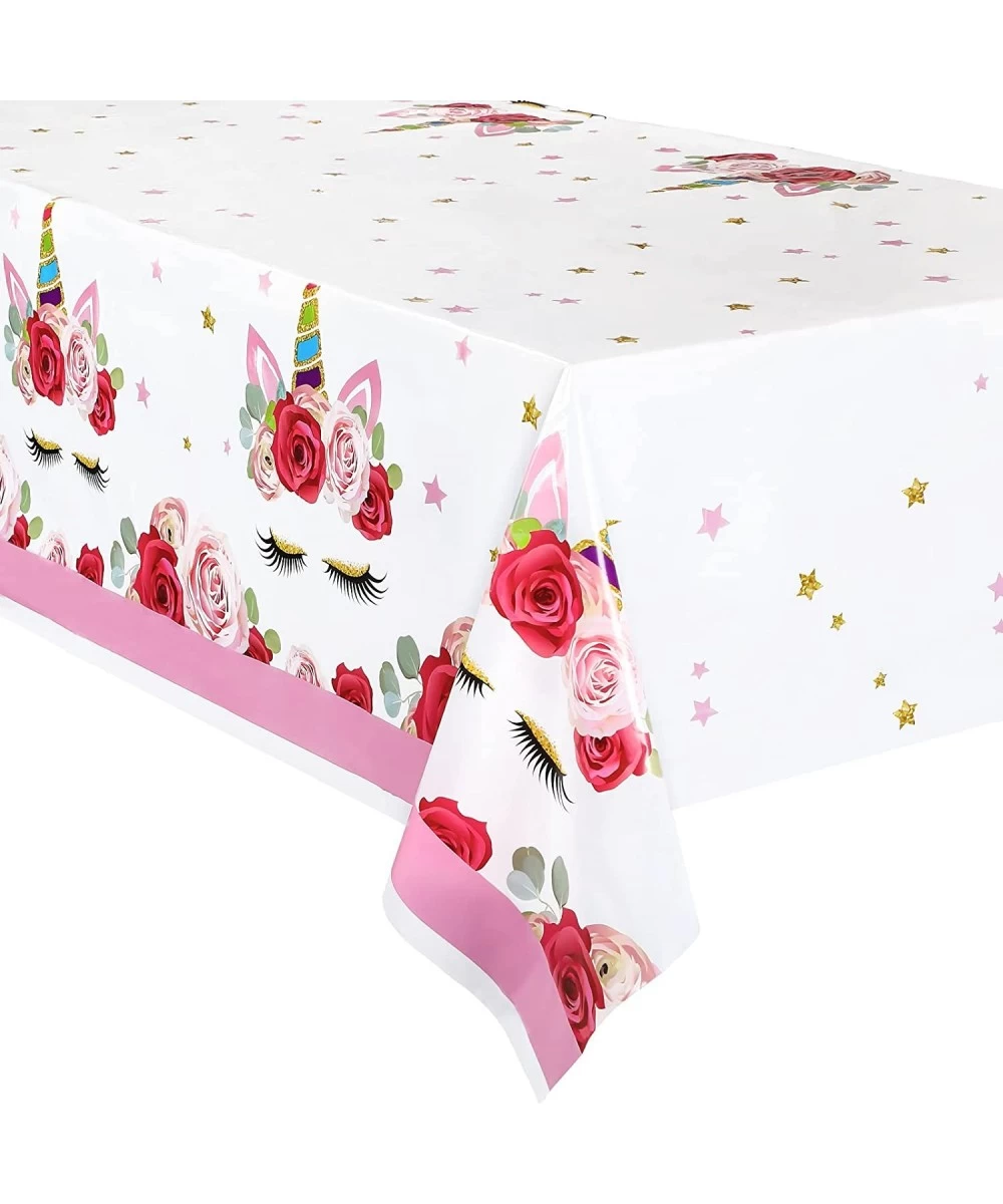 5 Pieces Cute Unicorn Party Tablecloth Disposable Unicorn Table Cover for Baby Shower Birthday Party Decoration Supplies $18....