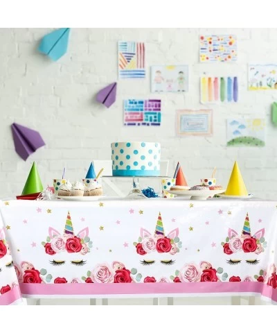 5 Pieces Cute Unicorn Party Tablecloth Disposable Unicorn Table Cover for Baby Shower Birthday Party Decoration Supplies $18....