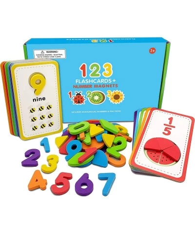 Toddler Flash Cards - Jumbo Number Flash Cards and Magnetic Numbers - Math Learning Games Number Card Set with Fraction Flash...