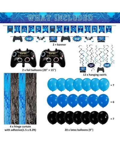 99PCS Gamer Birthday Decorations Video Game Party Favors for Boys Cupcake Toppers 24PCS Wristbands Cetnerpiece Photo Booth Pr...