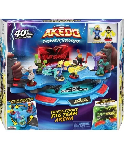 Legends of Powerstorm Triple Strike Tag Team Arena with 40+ Battle Sound Effects Light Up Scoreboard and 2 Battling Warriors ...