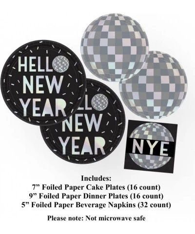 New Years Eve Party Supplies Iridescent Foil Paper Plates Napkins (64 Pieces) $32.56 Kids' Party Tableware