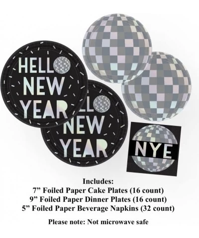 New Years Eve Party Supplies Iridescent Foil Paper Plates Napkins (64 Pieces) $32.56 Kids' Party Tableware