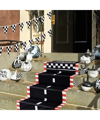 Racing Car Long Racetrack Floor Running Mat Drag Race Car Road Racing Track Decorations for Runway Party Supplies Race Car Bi...