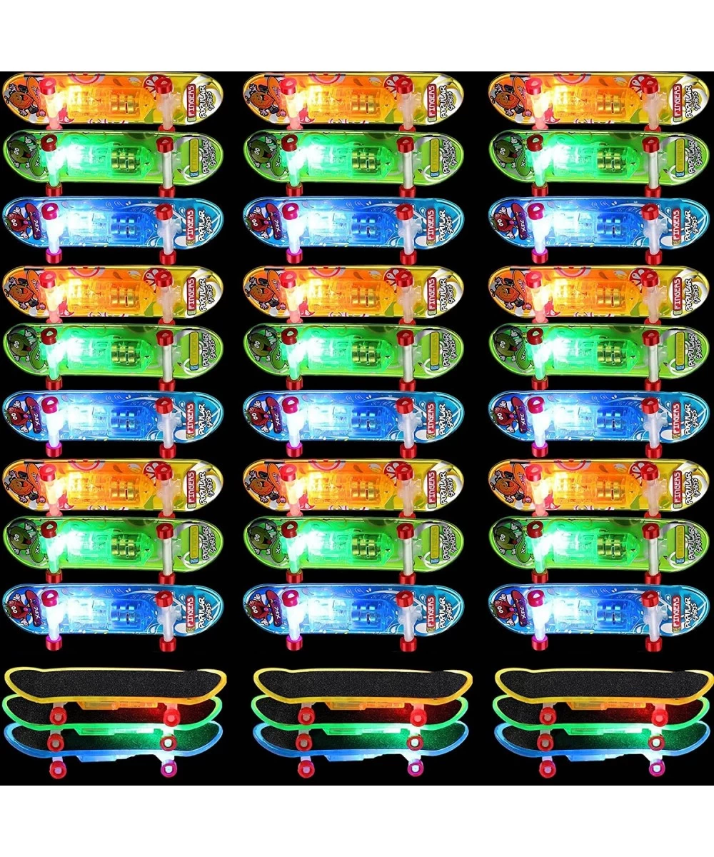 33 Pcs Light up Mini Finger Skateboard Toys Set LED Finger Skateboards Hand Skateboard Toys Fingerboard Tiny Skateboards for ...