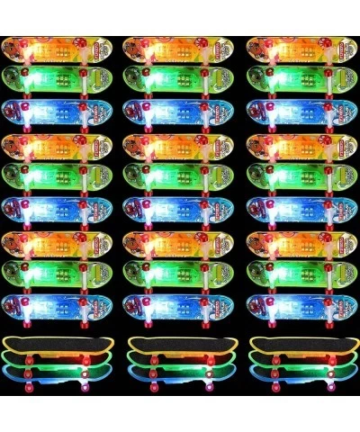 33 Pcs Light up Mini Finger Skateboard Toys Set LED Finger Skateboards Hand Skateboard Toys Fingerboard Tiny Skateboards for ...