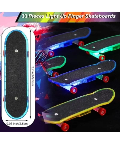 33 Pcs Light up Mini Finger Skateboard Toys Set LED Finger Skateboards Hand Skateboard Toys Fingerboard Tiny Skateboards for ...