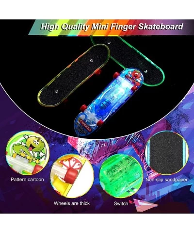 33 Pcs Light up Mini Finger Skateboard Toys Set LED Finger Skateboards Hand Skateboard Toys Fingerboard Tiny Skateboards for ...