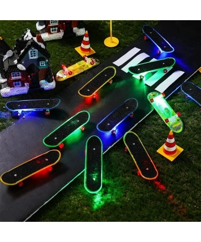 33 Pcs Light up Mini Finger Skateboard Toys Set LED Finger Skateboards Hand Skateboard Toys Fingerboard Tiny Skateboards for ...