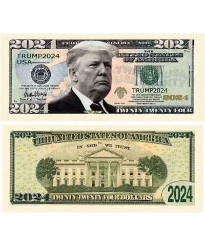 Donald Trump 2024 Re-Election Limited Edition Novelty Dollar Bill - Pack of 50 - Full Color Front & Back Printing with Great ...