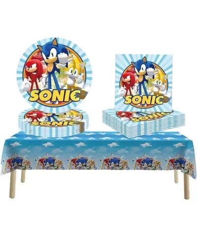 Hedgehog Birthday Party Supplies 41 Pack of 20 Tissues + 20 Plates + 1 Tablecloth $24.11 Kids' Party Tableware