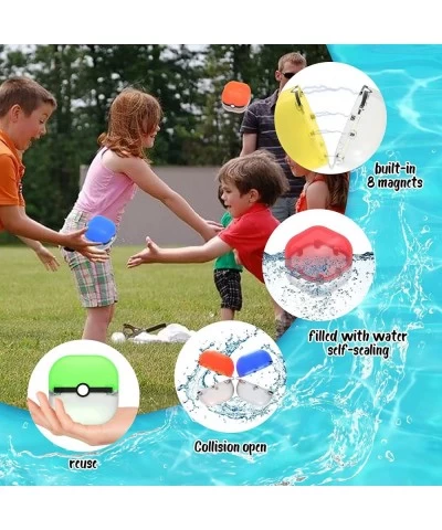 10Pack Reusable Water Balloons Quick Fill Self Sealing for Outdoor Games Water Toys and Water Fight Game- Magnetic Water Ball...