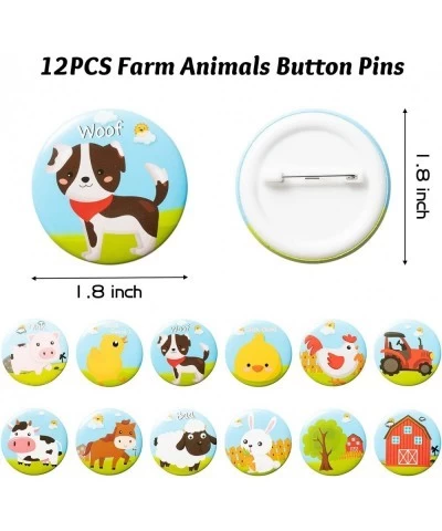 48Pcs Farm Animals Party Favors Barnyard Animals Silicone Bracelets Wristbands Rubber Keychains Button Pins Cartoon Stickers ...