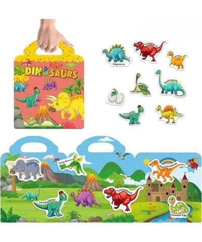 Reusable Sticker Books for Kids 2-4 3 Sets Dinosaurs Vehicles Christmas Theme Activity Books Stickers for Girls Boys Educatio...