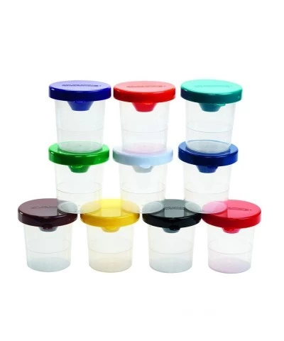 Air-Tight No-Mess Paint Cups for Kids Paints Set of 10 Essential Paint Supply Kids Painting Cups No Spill Painting Kids Paint...