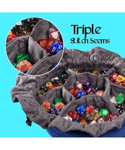 Immense Dice Bags with Pockets - Blue - Capacity 150+ Dice - Great for Dice Hoarders [Patented Design] $51.02 Game Accessories