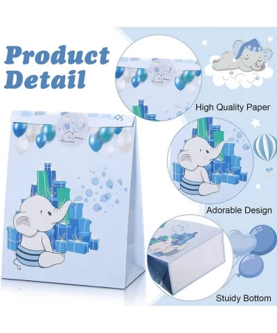 24 Pcs Elephant Party Gift Bags Blue Gift Baby Shower Treat Bag Birthday Party Favor Bags with Stickers Candy Goodie Bags for...