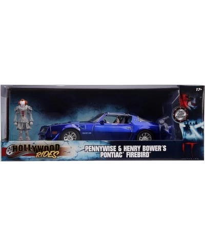 Hollywood Rides It Chapter Two Pennywise & Henry Bower's Pontiac Firebird 1: 24 Blue Die-Cast Vehicle with 2.75" Die-Cast Fig...