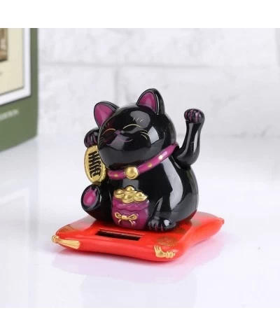 Fortune Lucky Wealth Welcoming Cat Solar Powered Cute Cat with Waving Arm Home Display Car Decor(Black) $19.82 Solar Power Kits