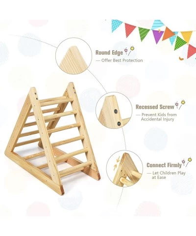 Wooden Climbing Triangle Ladder Toddler Triangle Climber with 3 Different Climbing Ladders for Kids 3 Years Old+ Indoor Playf...