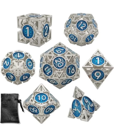 DND Dice Set D&D Metal Hollow Dungeons and Dragons Polyhedral Dice 7pcs D20 D12 D6 Trpg MTG Pathfinder D and D Number Card Ta...