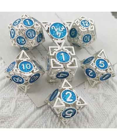 DND Dice Set D&D Metal Hollow Dungeons and Dragons Polyhedral Dice 7pcs D20 D12 D6 Trpg MTG Pathfinder D and D Number Card Ta...