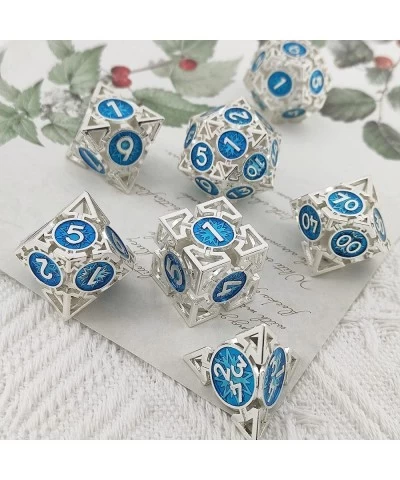 DND Dice Set D&D Metal Hollow Dungeons and Dragons Polyhedral Dice 7pcs D20 D12 D6 Trpg MTG Pathfinder D and D Number Card Ta...