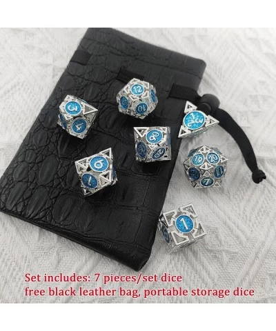 DND Dice Set D&D Metal Hollow Dungeons and Dragons Polyhedral Dice 7pcs D20 D12 D6 Trpg MTG Pathfinder D and D Number Card Ta...