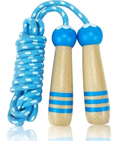 2 Pack Jump Rope for Kids Adjustable Kids Jump Rope for Girls Boys Skipping Fitness Rope for Toddlers Wooden Handle Cotton Ju...