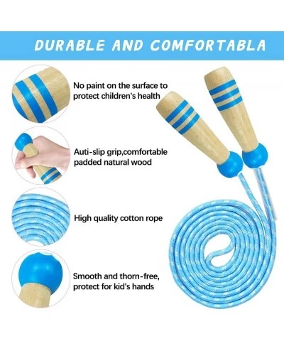 2 Pack Jump Rope for Kids Adjustable Kids Jump Rope for Girls Boys Skipping Fitness Rope for Toddlers Wooden Handle Cotton Ju...