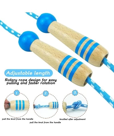 2 Pack Jump Rope for Kids Adjustable Kids Jump Rope for Girls Boys Skipping Fitness Rope for Toddlers Wooden Handle Cotton Ju...