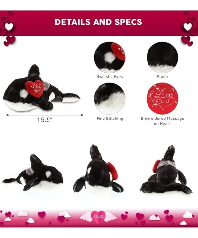 I Love You Plush Wild Large Killer Whale - Cute Stuffed Animal with Heart and with Name Personalization for Valentines Annive...