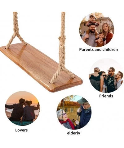 Tree Swing Seat Hanging Wooden Tree Swings for Children Adult Kids Garden Yard Indoor Elm Wood Durable Can Withstand 440IB Ad...