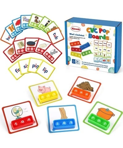 CVC Word Game Mini Pop Board Fidget Sensory Toy Pack for Preschool Kindergarten Classroom Supplies Montessori Phonics Games F...