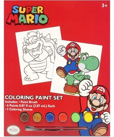 Store Mario Paint Posters Set - 4 Pc Bundle with Super Mario Painting Activity Book 600+ Stickers and More | Super Mario Colo...