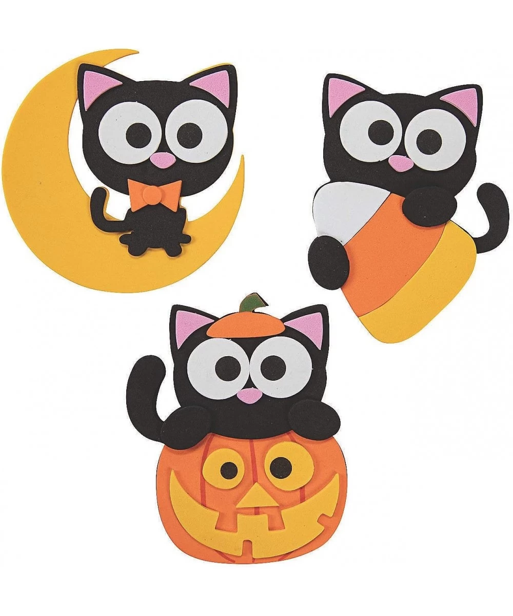 Halloween Cat Magnet Craft Kit - Craft Kits - 12 Pieces $24.62 Craft Kits