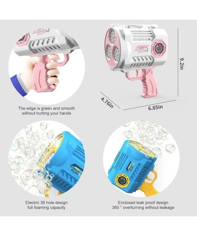 Bazooka Bubble Machine Gun - Automatic Rocket Boom Bubble Blower with Solution Light 10000+ Per Min Rocket Launcher Bubble Ma...