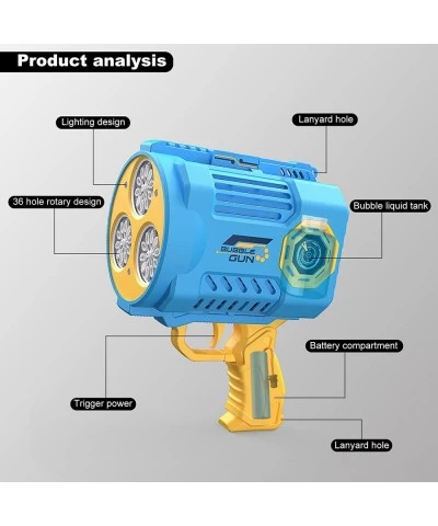 Bazooka Bubble Machine Gun - Automatic Rocket Boom Bubble Blower with Solution Light 10000+ Per Min Rocket Launcher Bubble Ma...