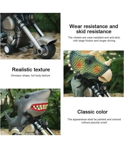 Dino Toys 4PCS Friction Powered Inertia Animal Motorcycle Toy Vehicle Gifts for Kids Boys Age 3 4 5 6 7 8Shark Toy Car Specia...