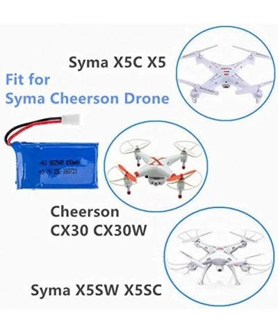 3.7V 850mAh Lipo Battery for Syma X5C X5 X5SW X5SC Cheerson CX30 CX30W Helicopter Quadcopter Drone Part 4 Pack with 5-in-1 Sm...