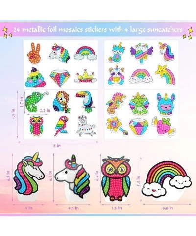 58 Pieces Diamond Painting Kit for Kids Unicorn Mosaic Sticker Suncatchers Craft Kits with Keychains for Girls DIY Creative D...