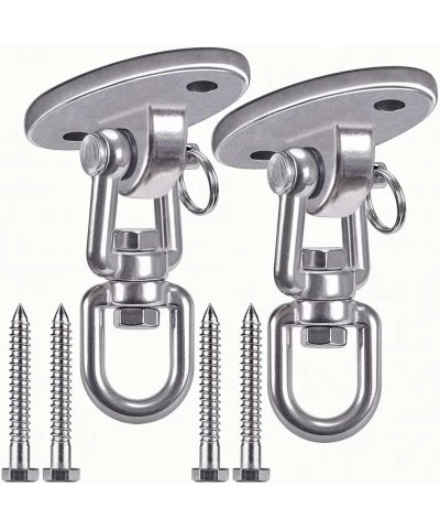 Swing Hangers Permanent Antirust SUS304 Stainless Steel Heavy Duty 360° Swivel Swing Set Brackets 2000 lb Capacity Playground...