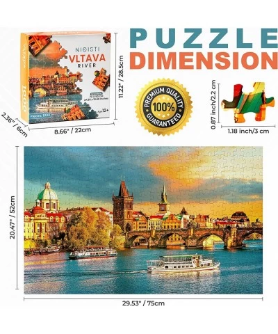 Historical Prague and Vltava River Jigsaw Puzzle 1000 Pieces for Adults - 30 x 20 Inches Large Hard Puzzle for Adults - Preci...