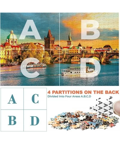 Historical Prague and Vltava River Jigsaw Puzzle 1000 Pieces for Adults - 30 x 20 Inches Large Hard Puzzle for Adults - Preci...