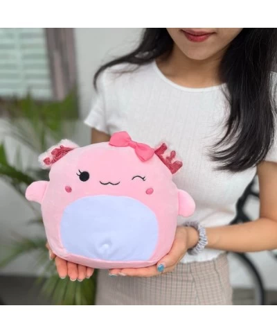 Axolotl Plush with Cute Bow Pillow Toy Stuffed Animal Salamander Gift Cute Plushie for Children Birthdays Thanksgiving X’mas ...