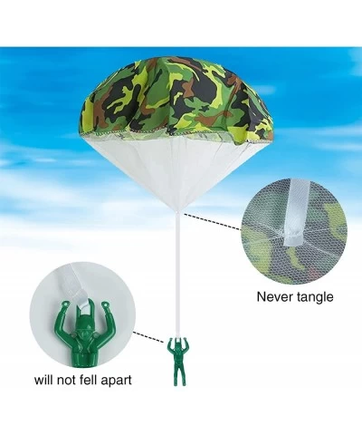 Army Camo Parachute Toys for Kids - Hand Throwing Kids Outdoor Games Toys Army Men Action Figures Tangle Free Throwing Toy Pa...