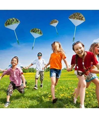 Army Camo Parachute Toys for Kids - Hand Throwing Kids Outdoor Games Toys Army Men Action Figures Tangle Free Throwing Toy Pa...