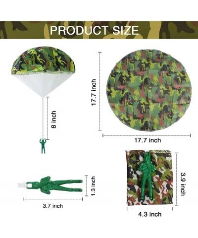 Army Camo Parachute Toys for Kids - Hand Throwing Kids Outdoor Games Toys Army Men Action Figures Tangle Free Throwing Toy Pa...